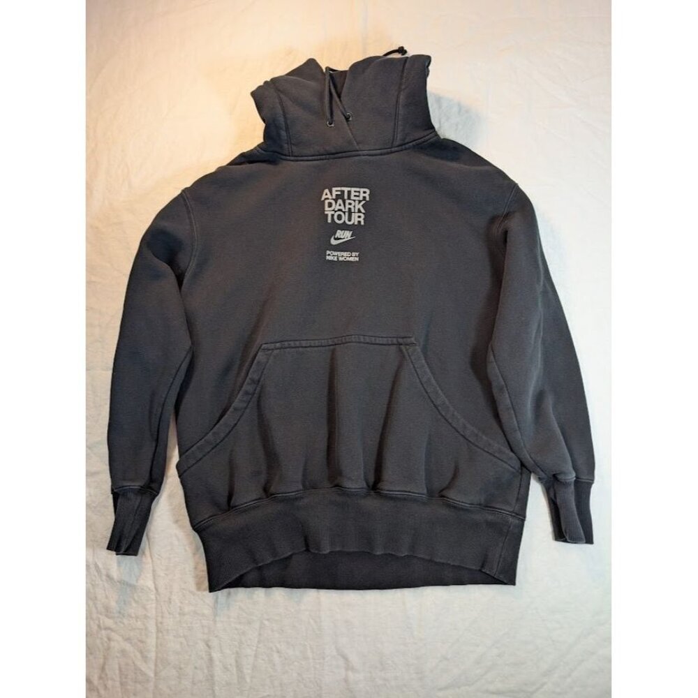 Nike After Dark Tour women's size XS black hooded sweatshirt oversized fit SW4